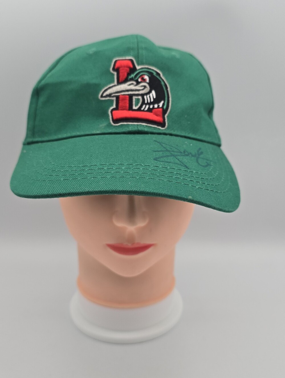 Unbranded MiLB Great Lakes Loons Green Adjustable Hat (Uknown Autograph)